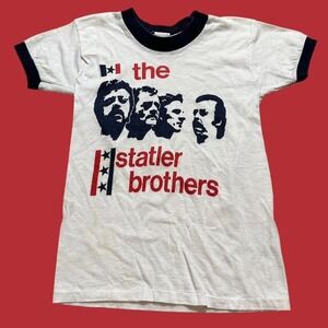Vintage 70s‎ The Statler Brothers Band Music Ringer Tee Youth Size Medium 10/12